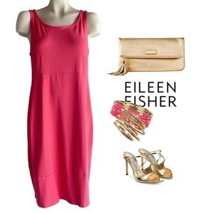 EILEEN FISHER PINK JERSEY SLEEVELESS SHIFT DRESS SZ L